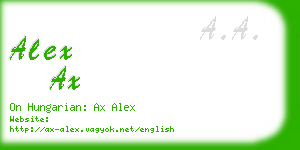 alex ax business card